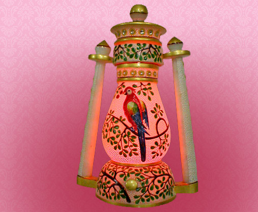 DescriptionLantern with Parrot design available in 6 25 inches height